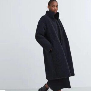 Uniqlo Pile Lined Fleece Stand Collar Coat Size S